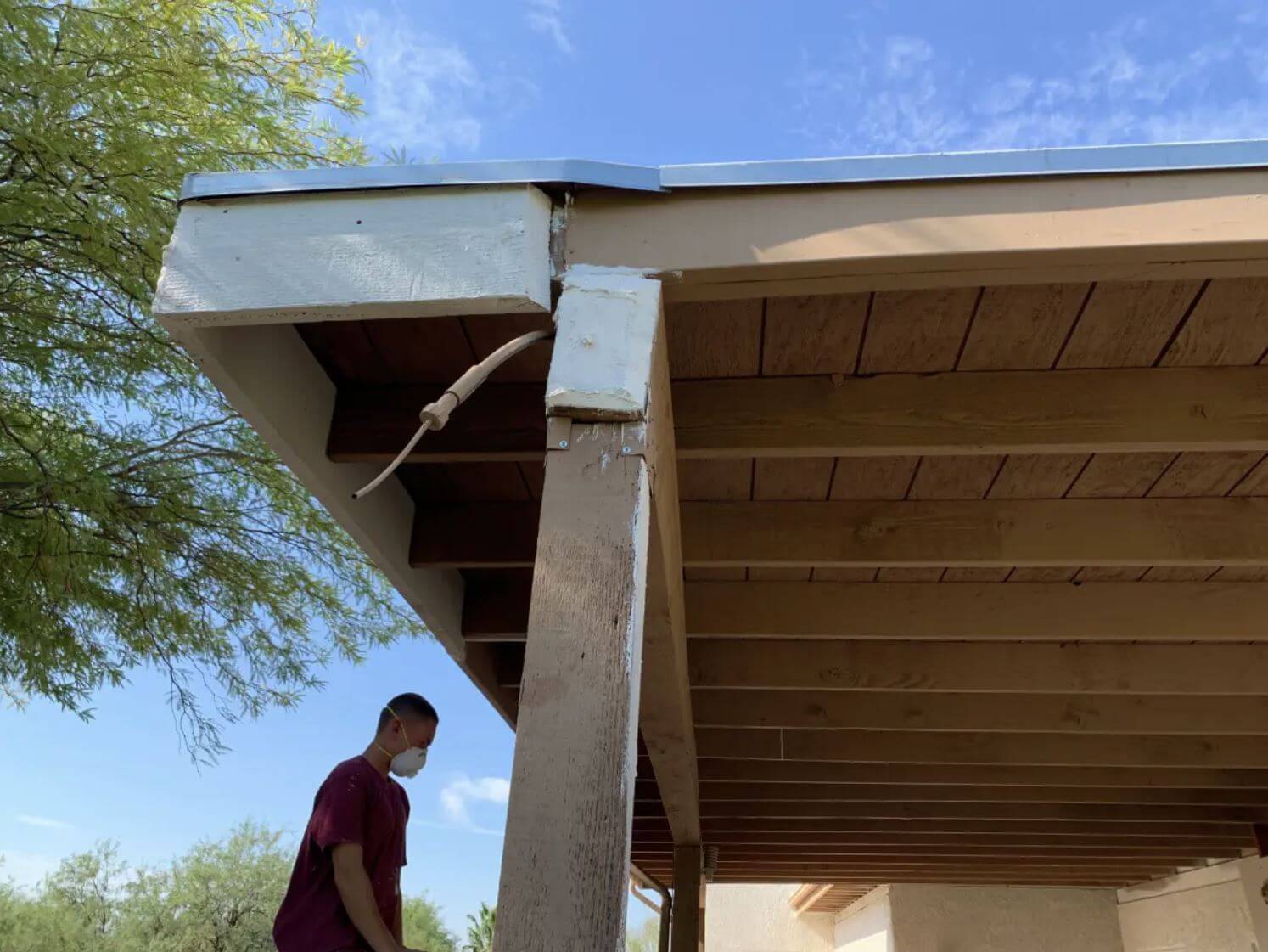 Exterior stucco painting on a Tucson home